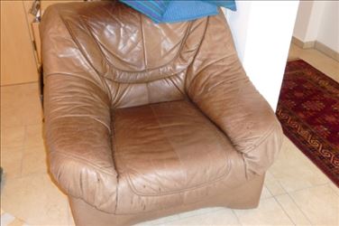 Abbildung: Couchgarnitur 3-teilig Leder braun